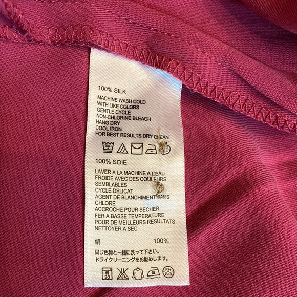 Tommy Bahama Dark Rose Button Down Silk Shirt Size Medium - Picture 13 of 14